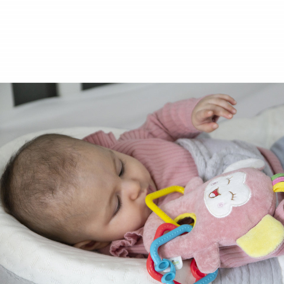 Jucarie din plus pentru bebelusi cu inele dentitie Funny Monkey BabyJem