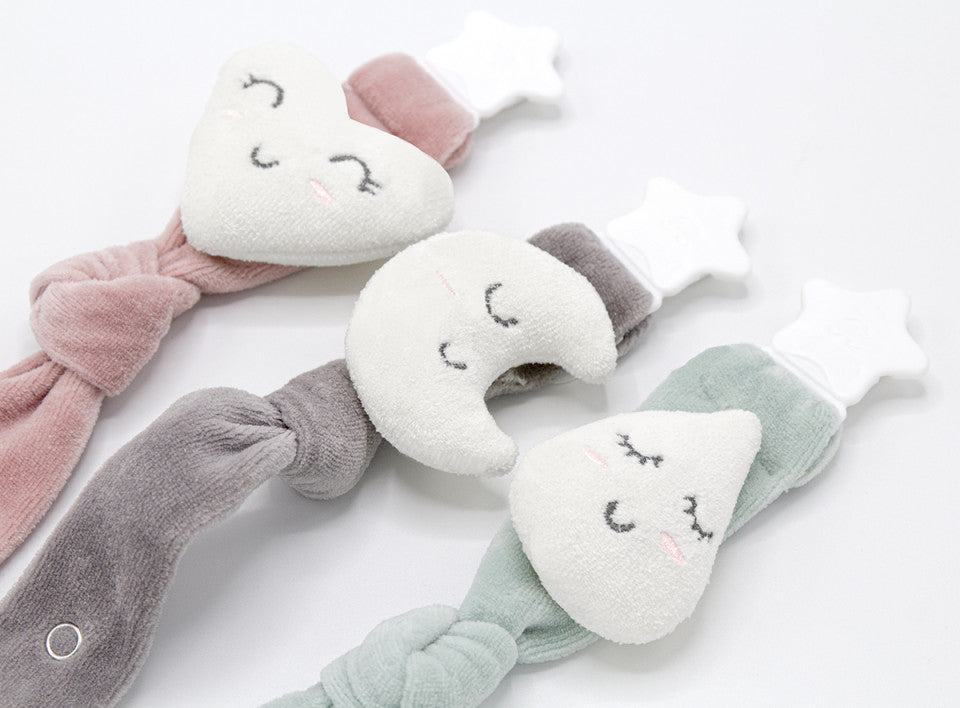 Lant pentru suzeta din material textil cu steluta BabyJem