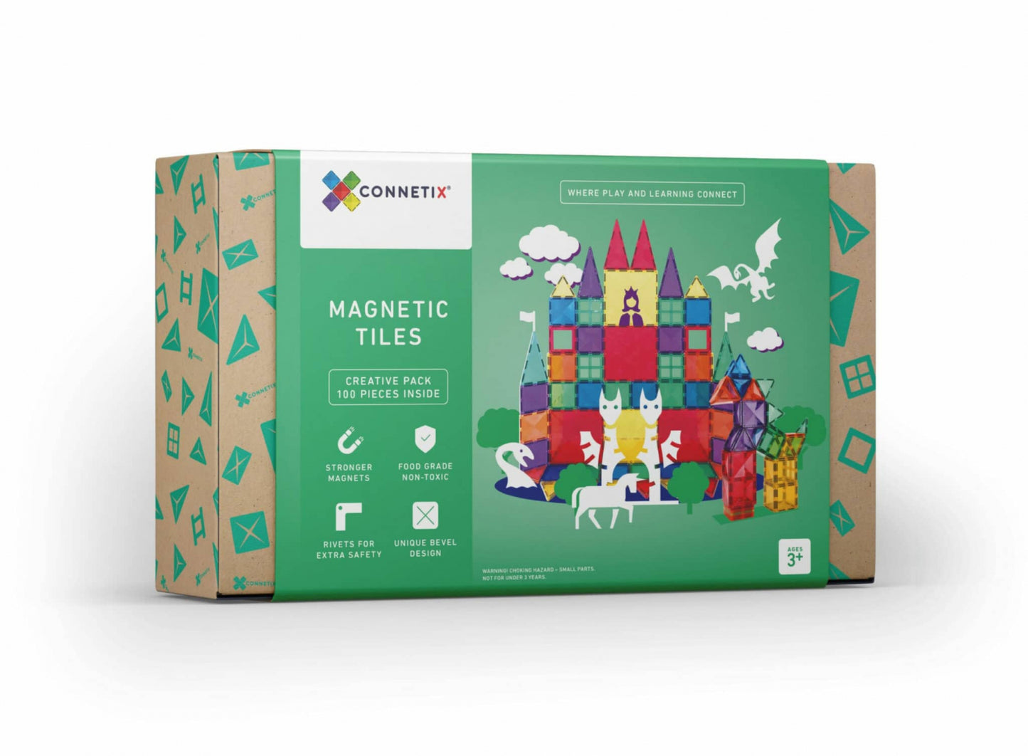 Magnetic Tiles Set constructie magnetic, 100 piese, creativitate