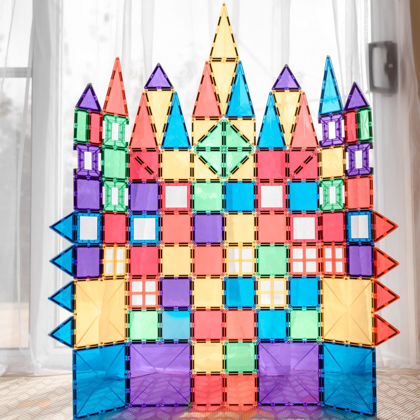 Magnetic Tiles Set constructie magnetic, 100 piese, creativitate