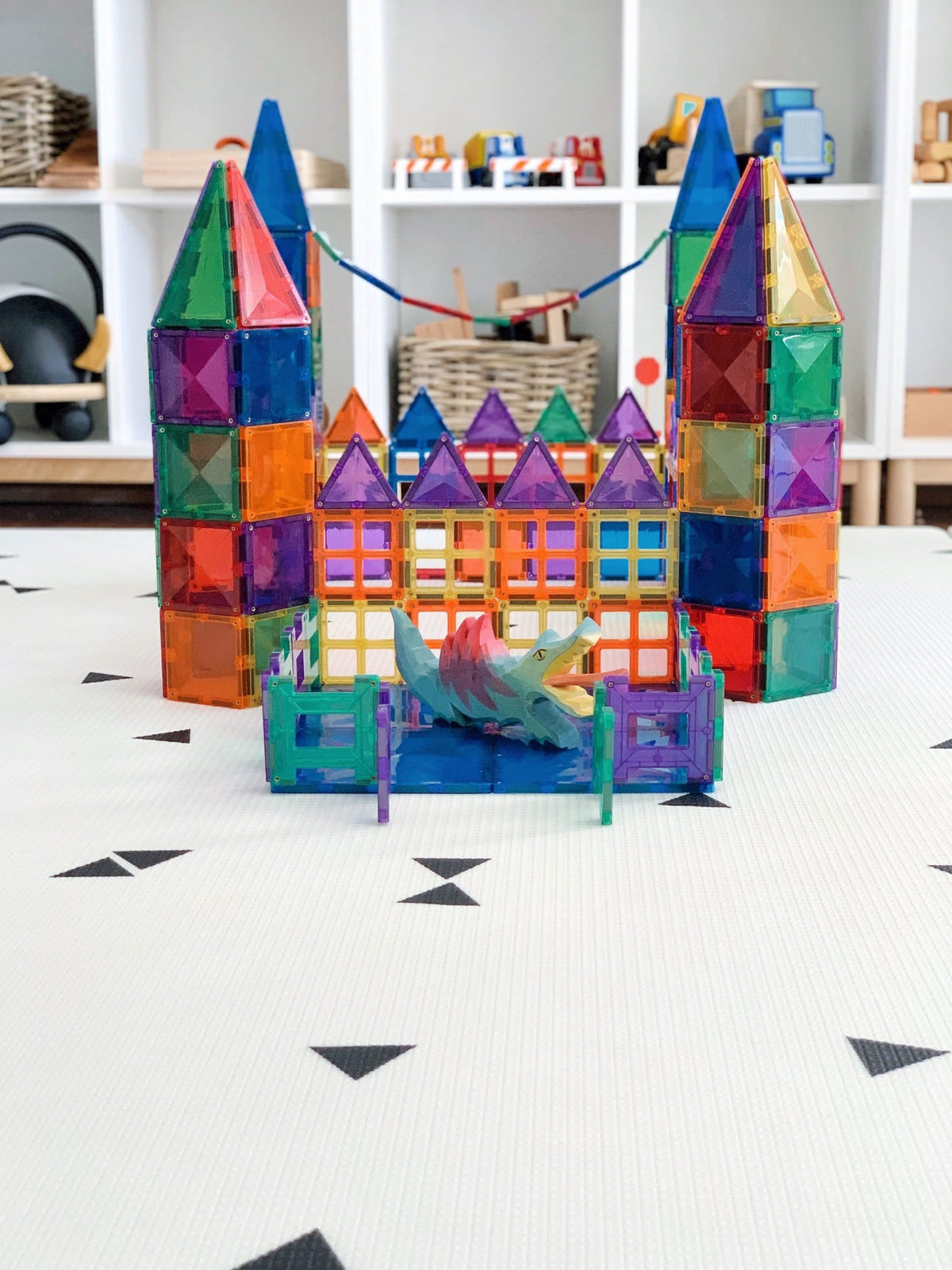 Magnetic Tiles Set constructie magnetic, 100 piese, creativitate