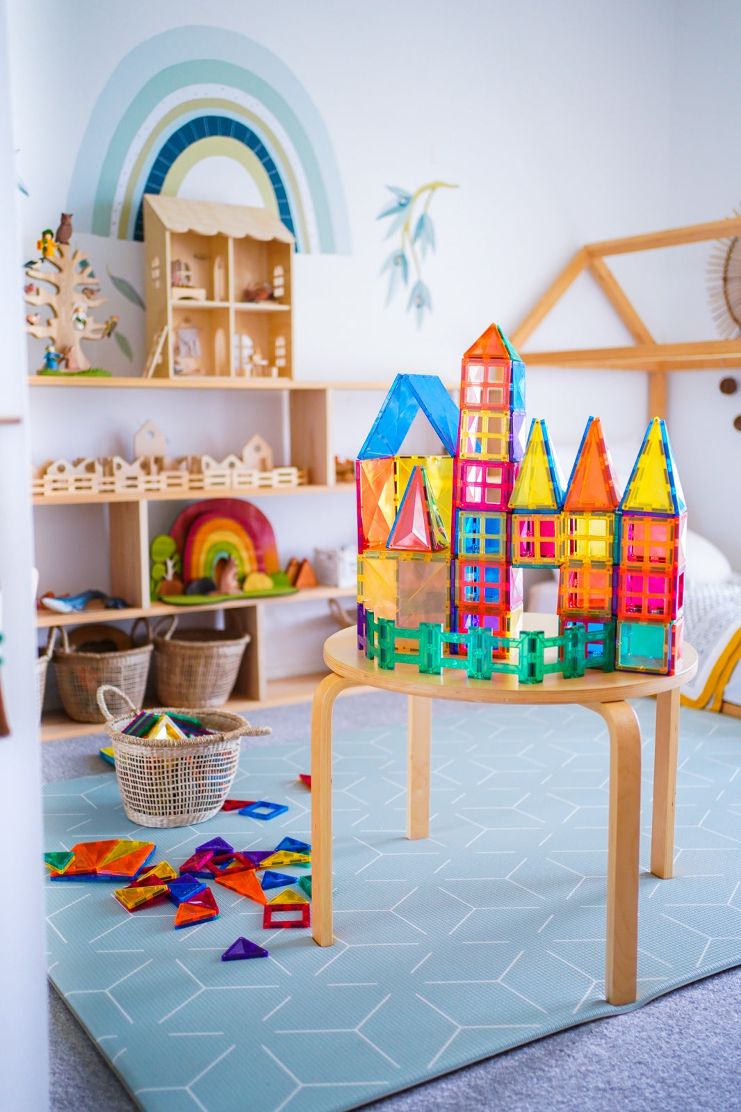Magnetic Tiles Set constructie magnetic, 100 piese, creativitate