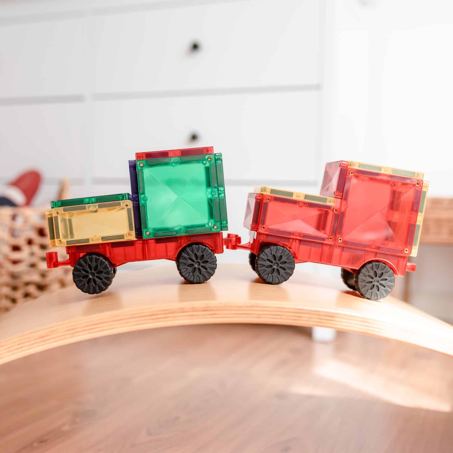 Magnetic Tiles Set constructie magnetic, 24 piese masinute