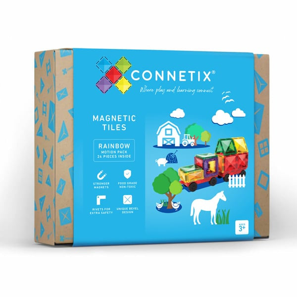Magnetic Tiles Set constructie magnetic, 24 piese masinute