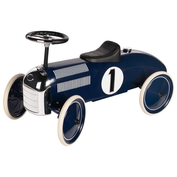 Masina albastra din metal tip Ride-On - Micul sofer incepator