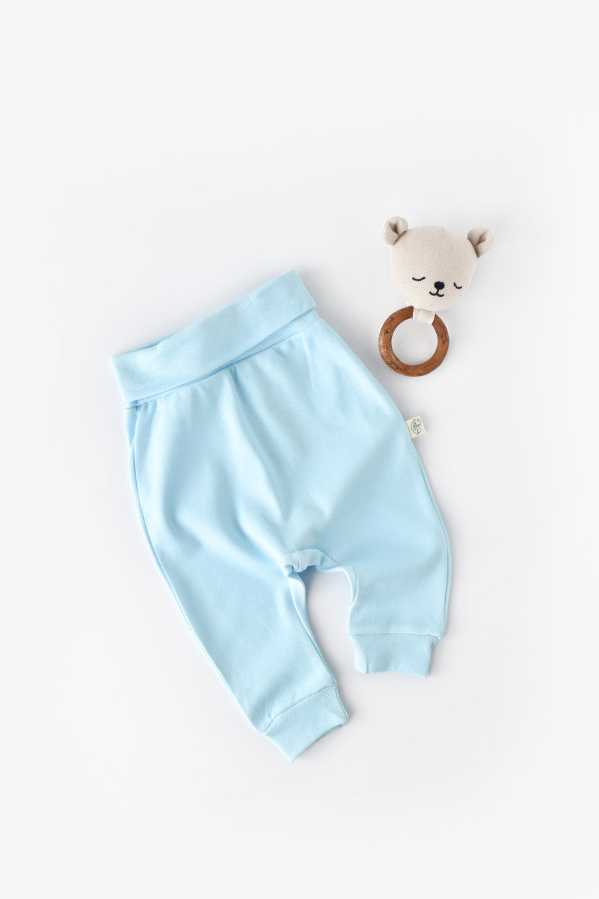 Pantaloni Bebe Unisex din bumbac organic Bleu