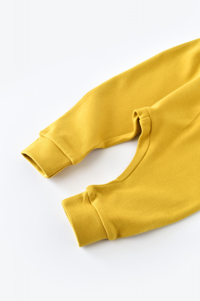 Pantaloni Bebe Unisex din bumbac organic Galben