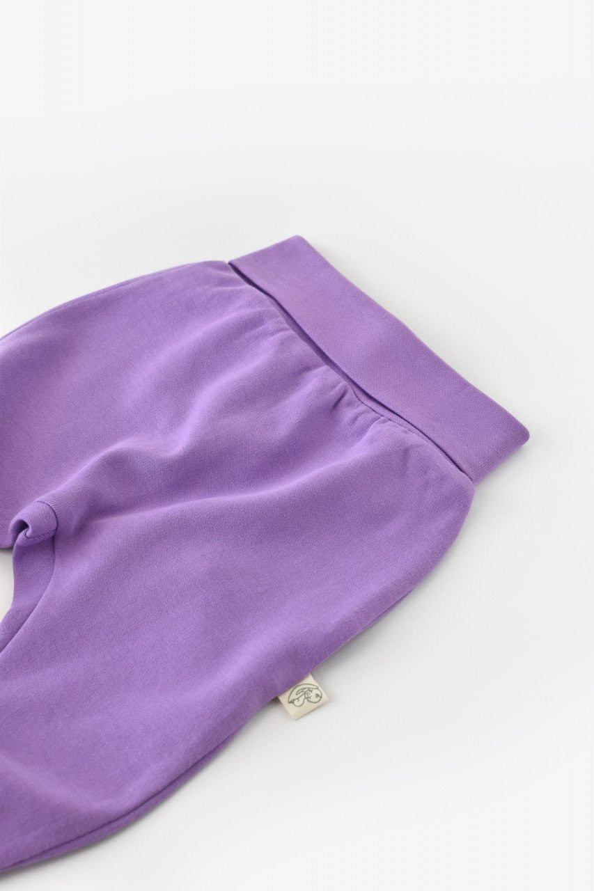 Pantaloni Bebe Unisex din bumbac organic Mov
