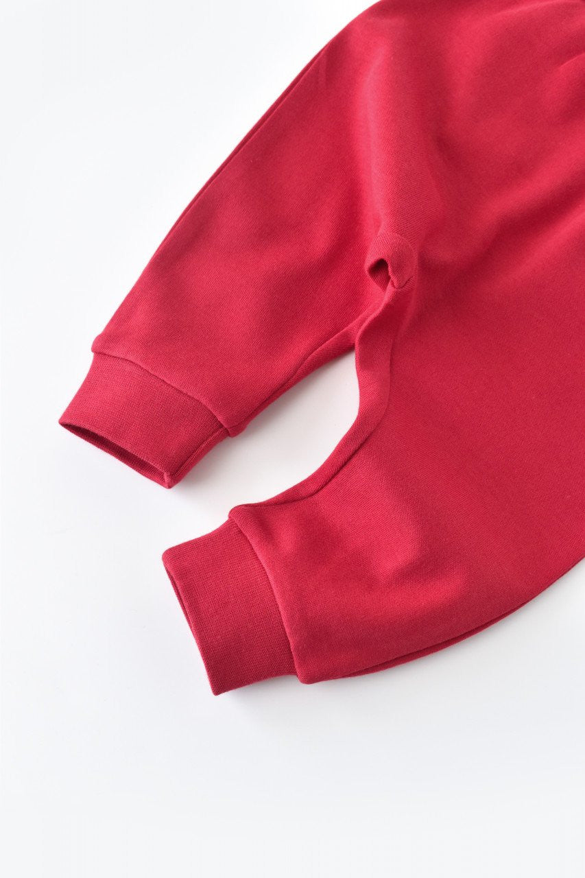Pantaloni Bebe Unisex din bumbac organic Rosu