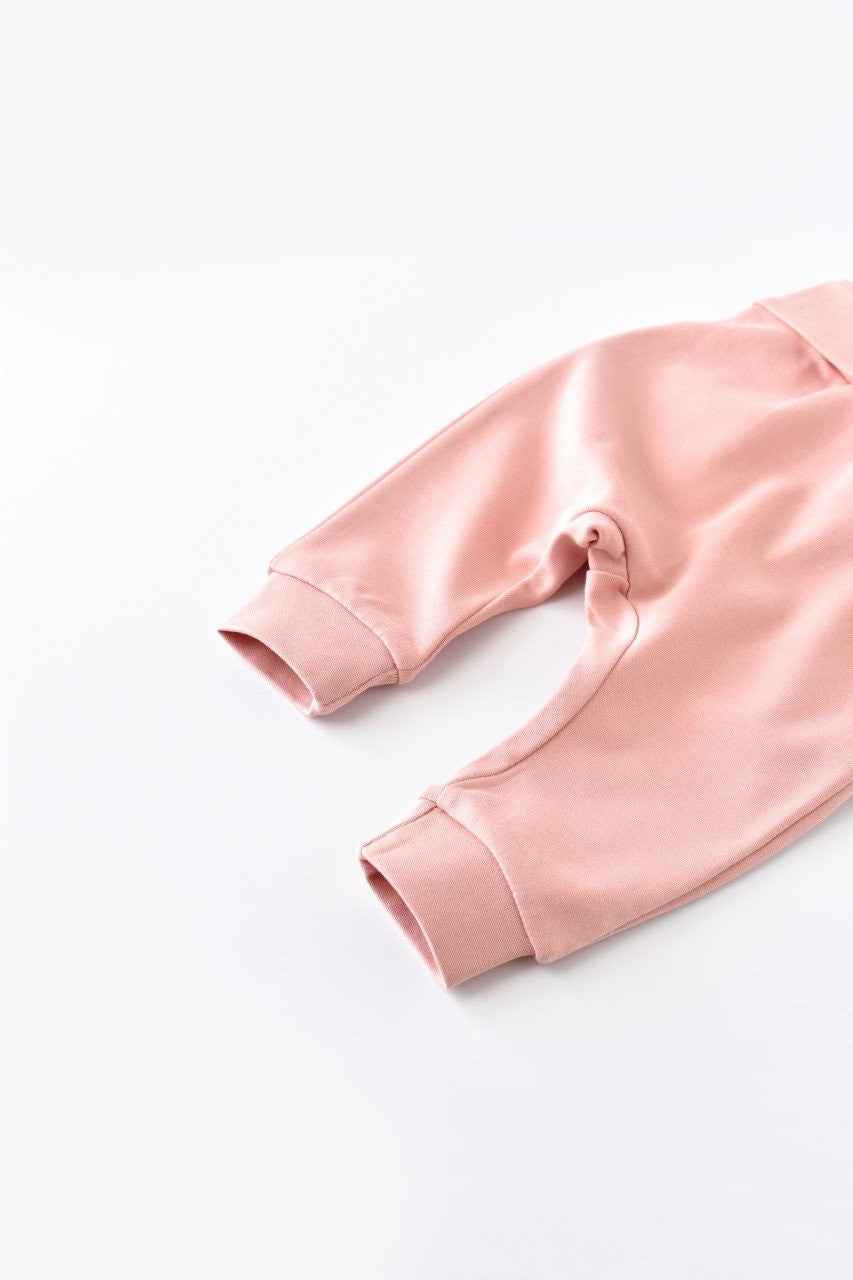 Pantaloni Bebe Unisex din bumbac organic Roz pudra
