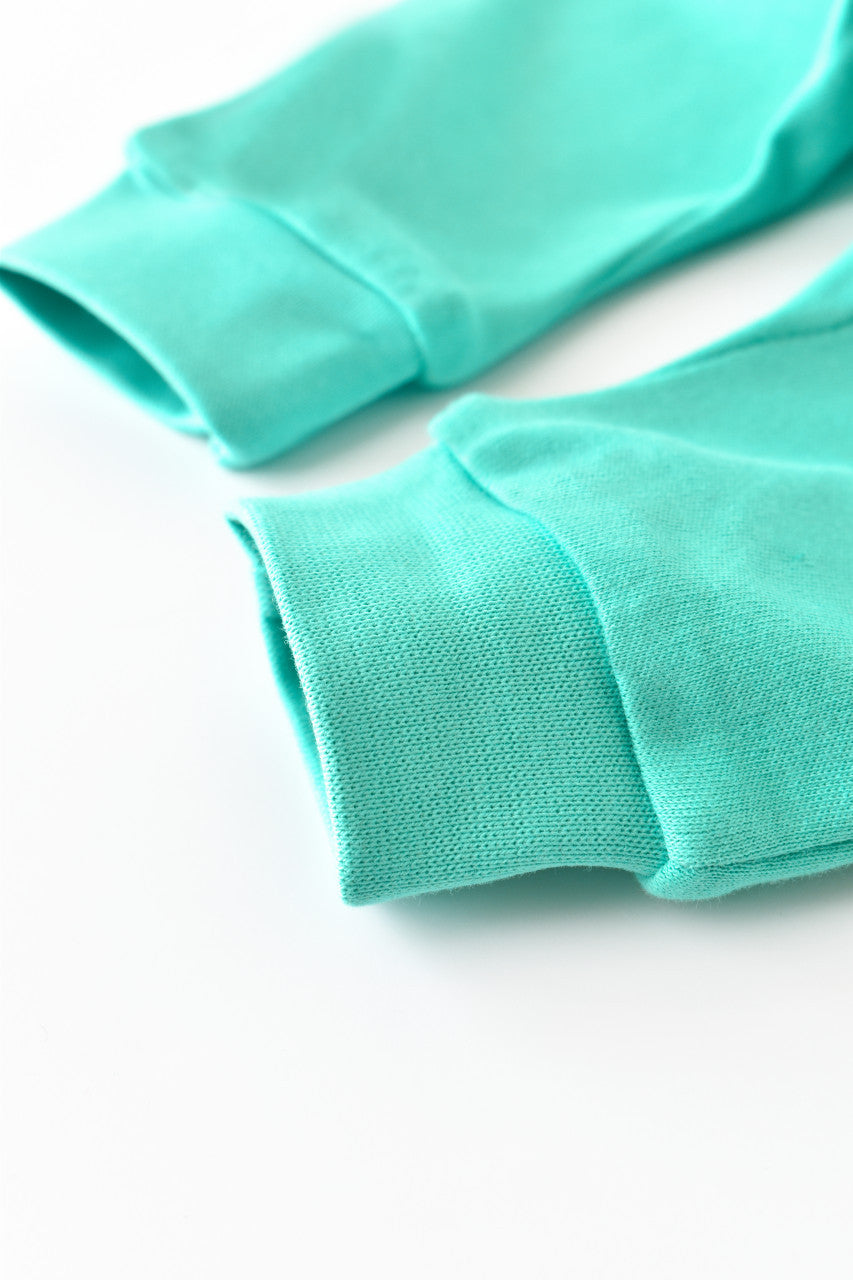 Pantaloni Bebe Unisex din bumbac organic Turcoaz