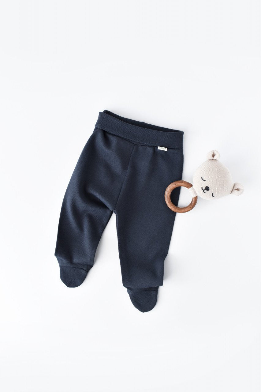 Pantaloni cu Botosei - Bumbac organic Bleumarin