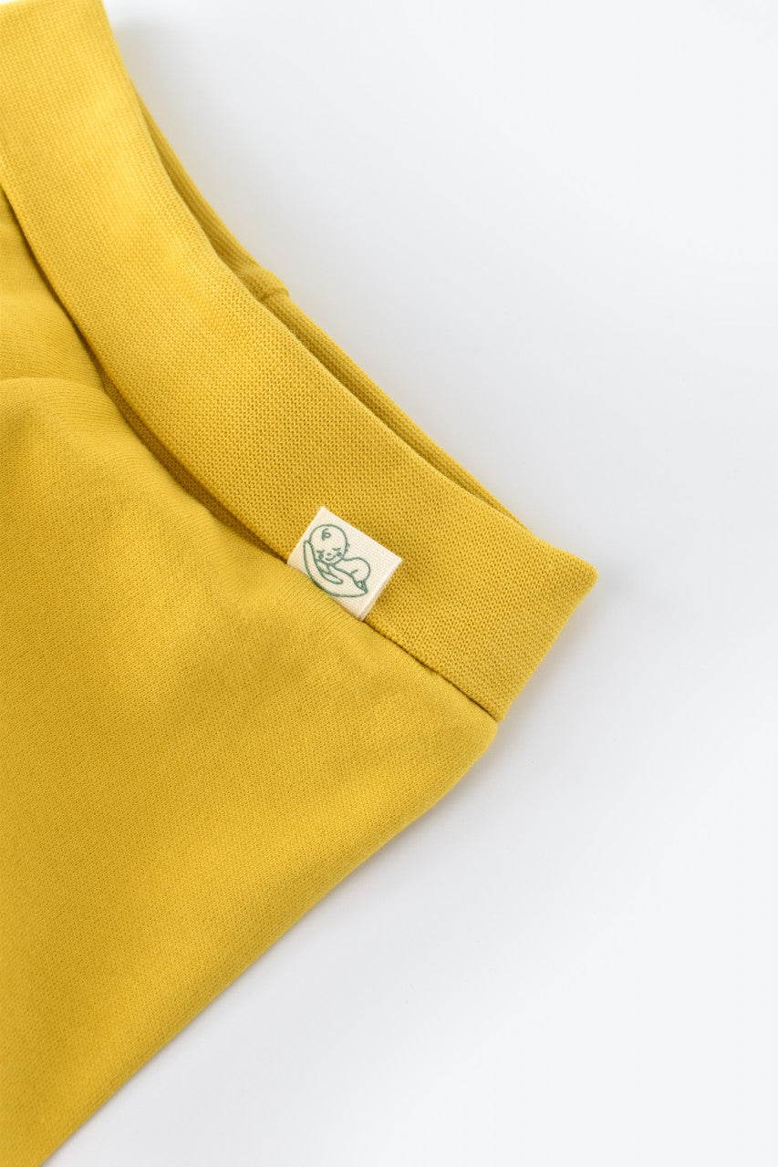 Pantaloni cu Botosei - Bumbac organic Galben pal