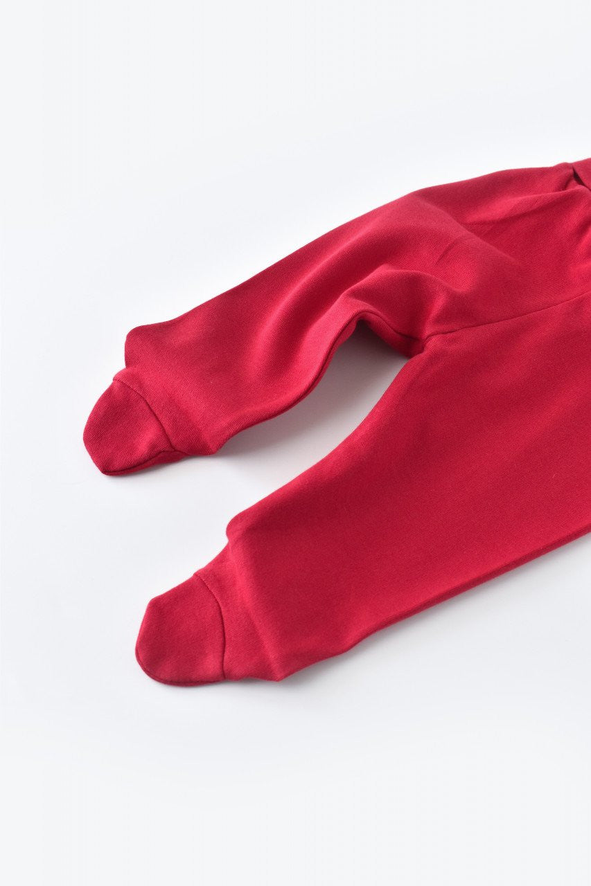 Pantaloni cu Botosei - Bumbac organic Rosu
