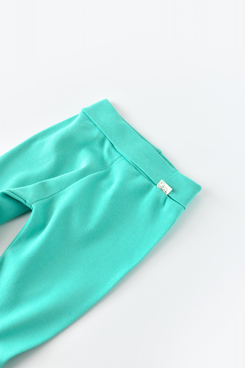 Pantaloni cu Botosei - Bumbac organic Turcoaz