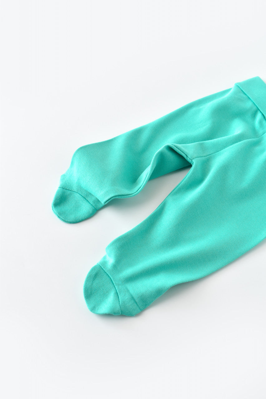 Pantaloni cu Botosei - Bumbac organic Turcoaz