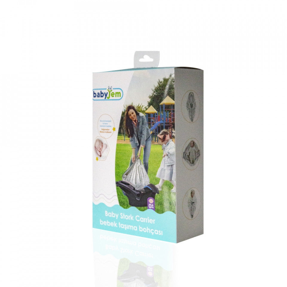 Paturica cu sistem multifunctional BabyJem Carrier Alb pentru transport bebelusi
