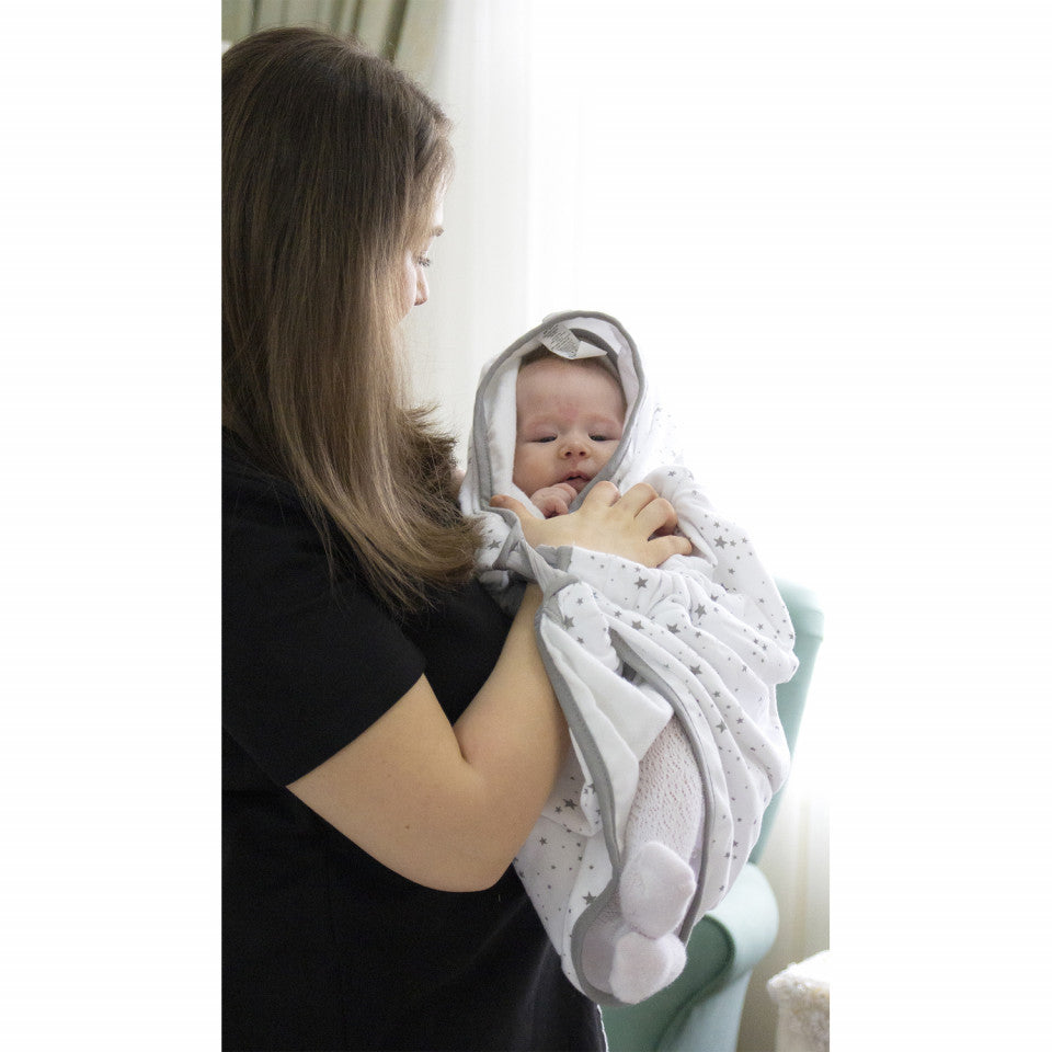 Paturica cu sistem multifunctional BabyJem Carrier Alb pentru transport bebelusi