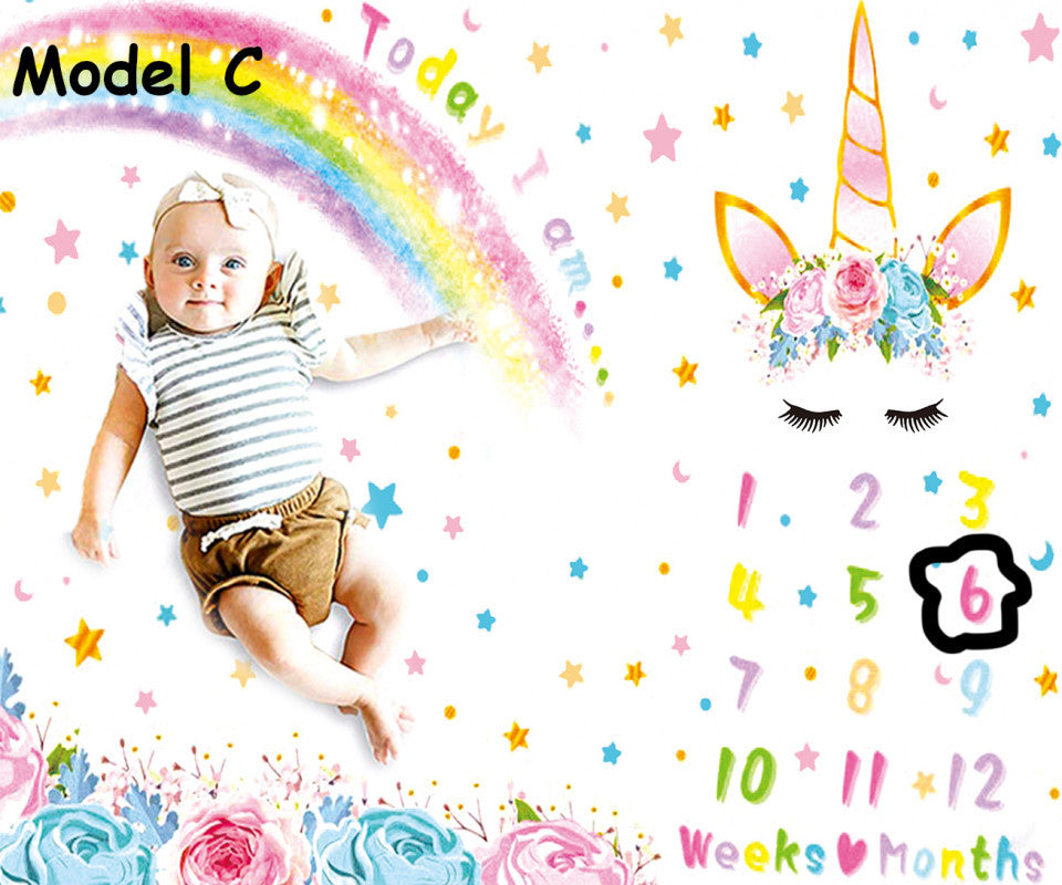 Paturica Milestone plusata pentru fotografii memorabile Curcubeu Model C