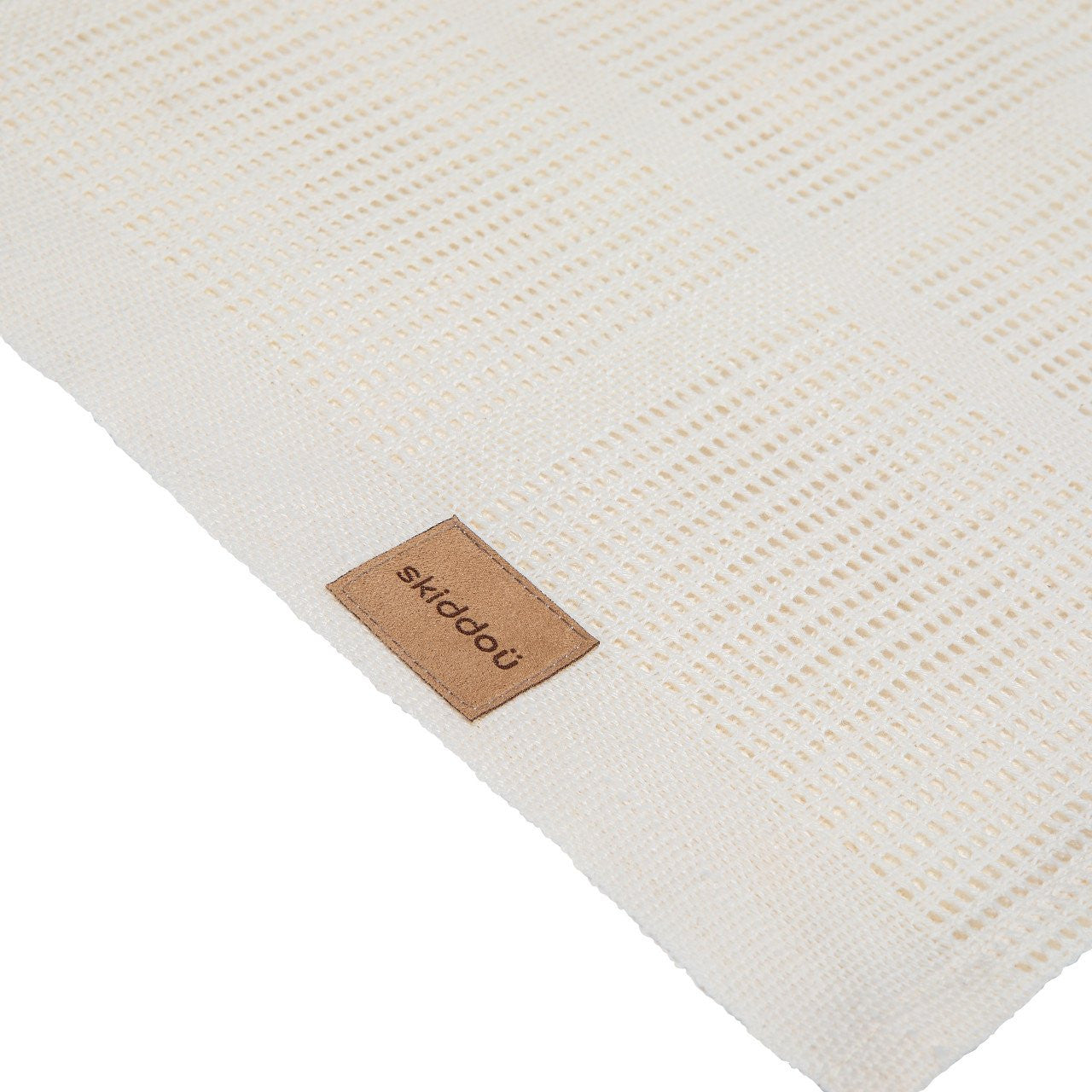 Paturica nou nascut Skiddou Lindi, 100% bumbac, Crem, 75x100cm