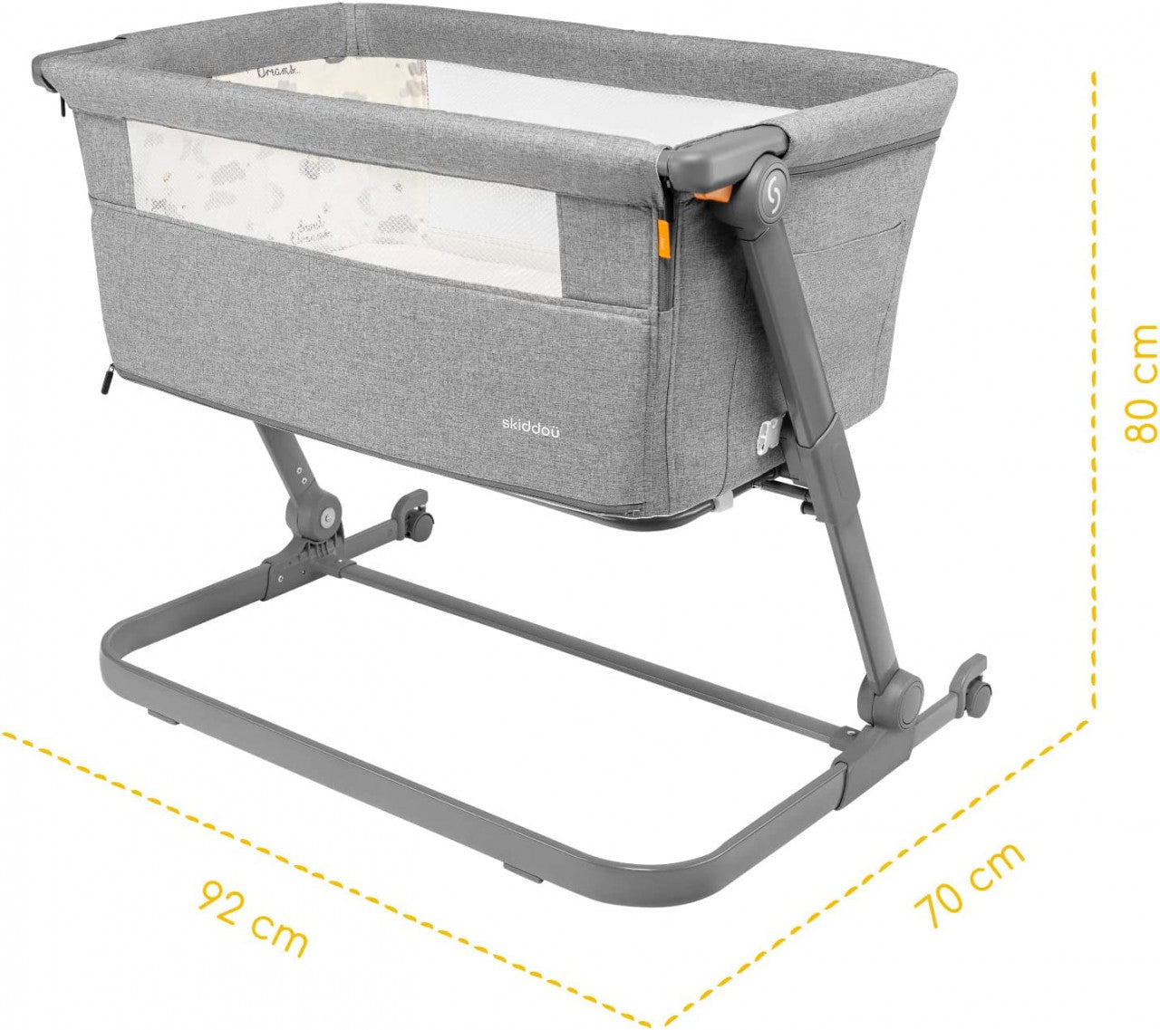 Patut 3 in 1 co-sleeping Natt, Normandic Dream, Gri deschis, Skiddou