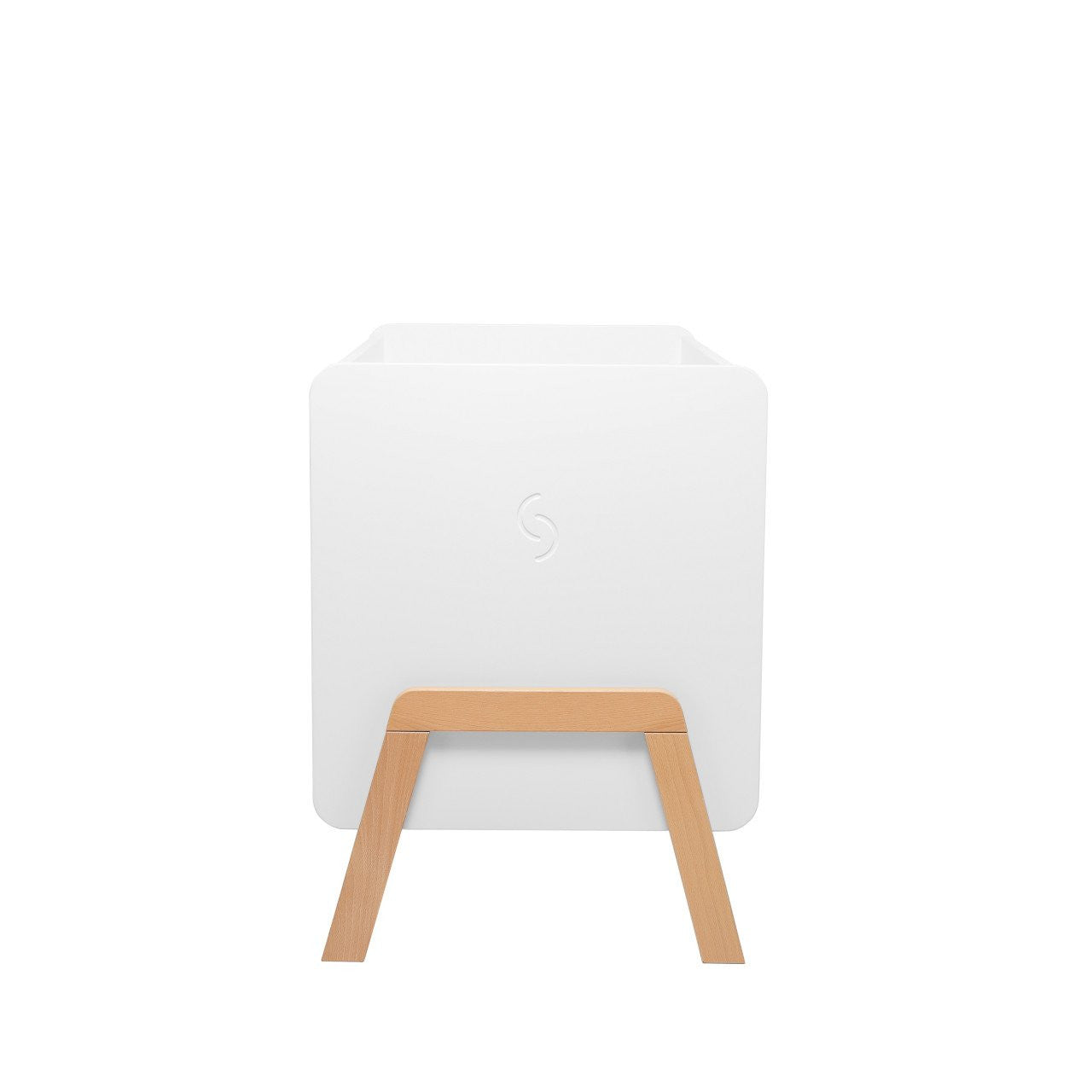 Patut transformabil copii Krubb din lemn de fag/MDF, 60x120 cm, Puff Catcher, alb, Skiddou