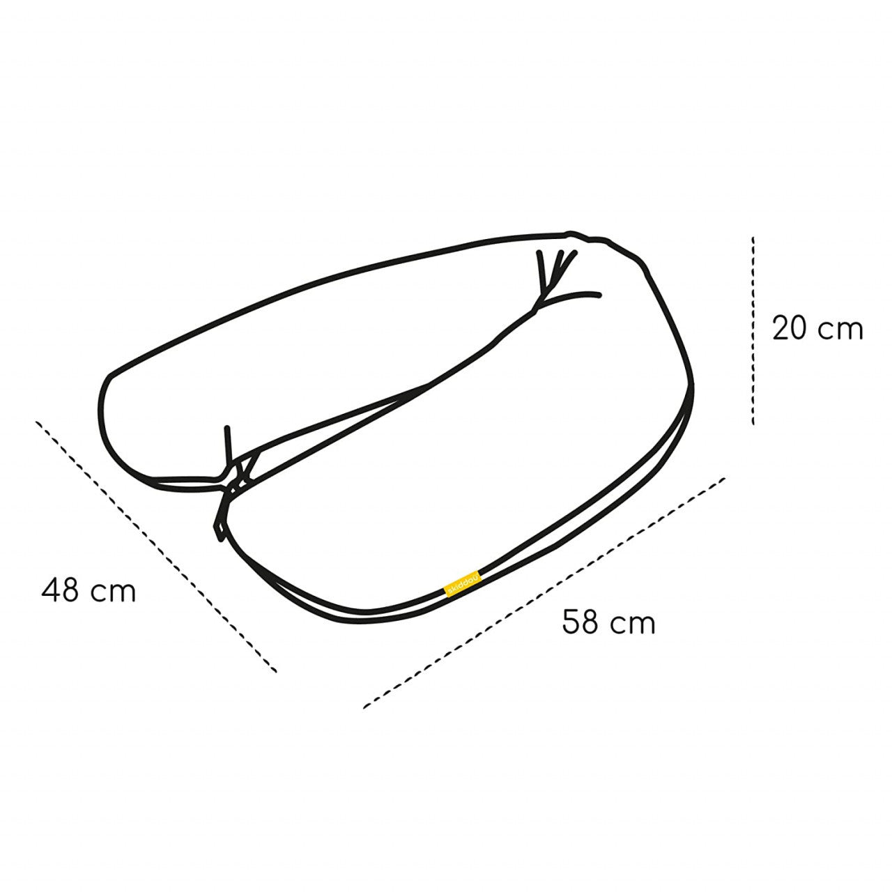 Perna pentru alaptat 2 in 1 Ammi+, Skiddou, Puff catcher, Alb, 109 x 48 x 20 cm