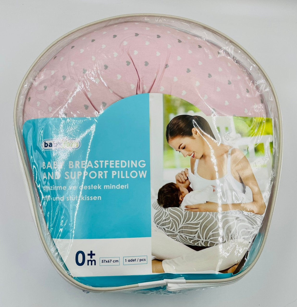 Perna pentru alaptat 2 in 1 Nursing Pillow Hearts, BabyJem