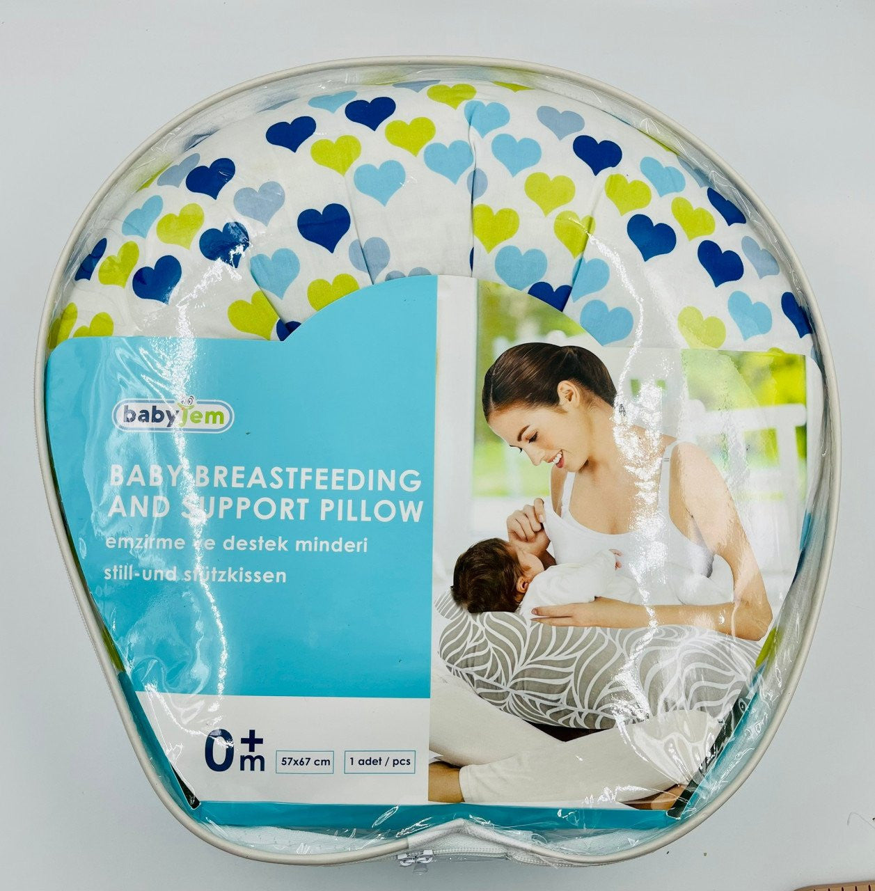 Perna pentru alaptat 2 in 1 Nursing Pillow Hearts, BabyJem