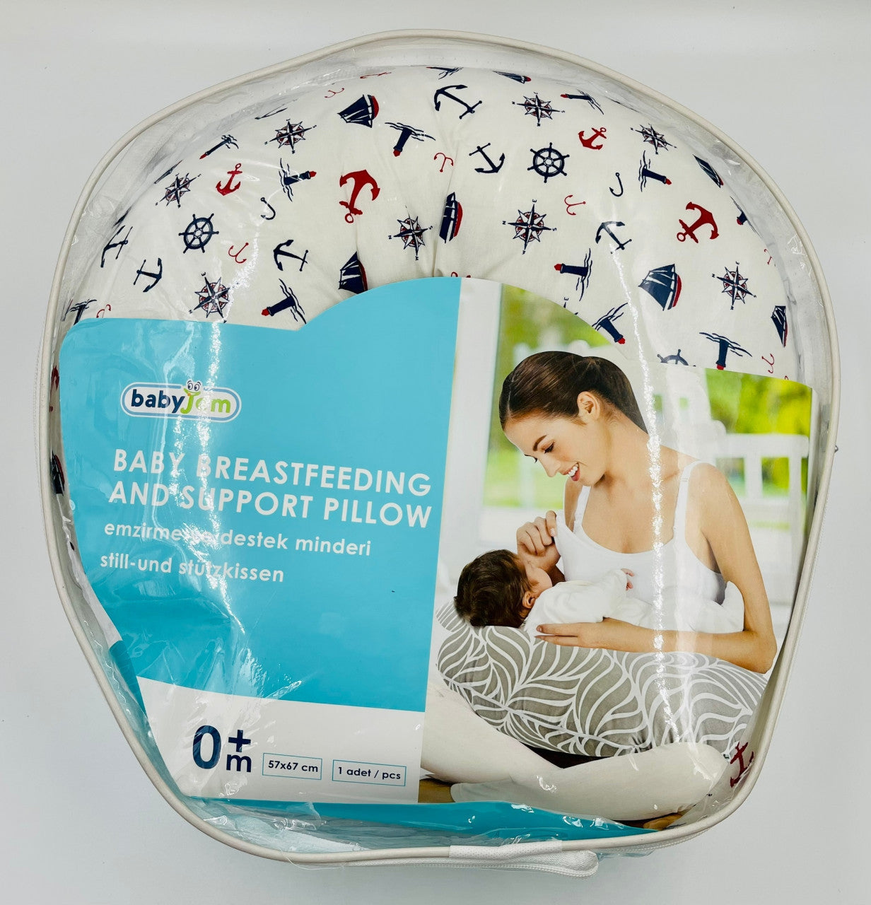 Perna pentru alaptat 2 in 1 Nursing Pillow Marine, BabyJem