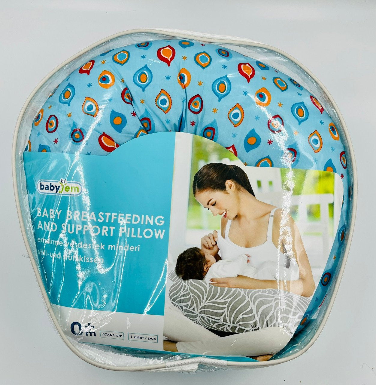 Perna pentru alaptat 2 in 1 Nursing Pillow Paun, BabyJem