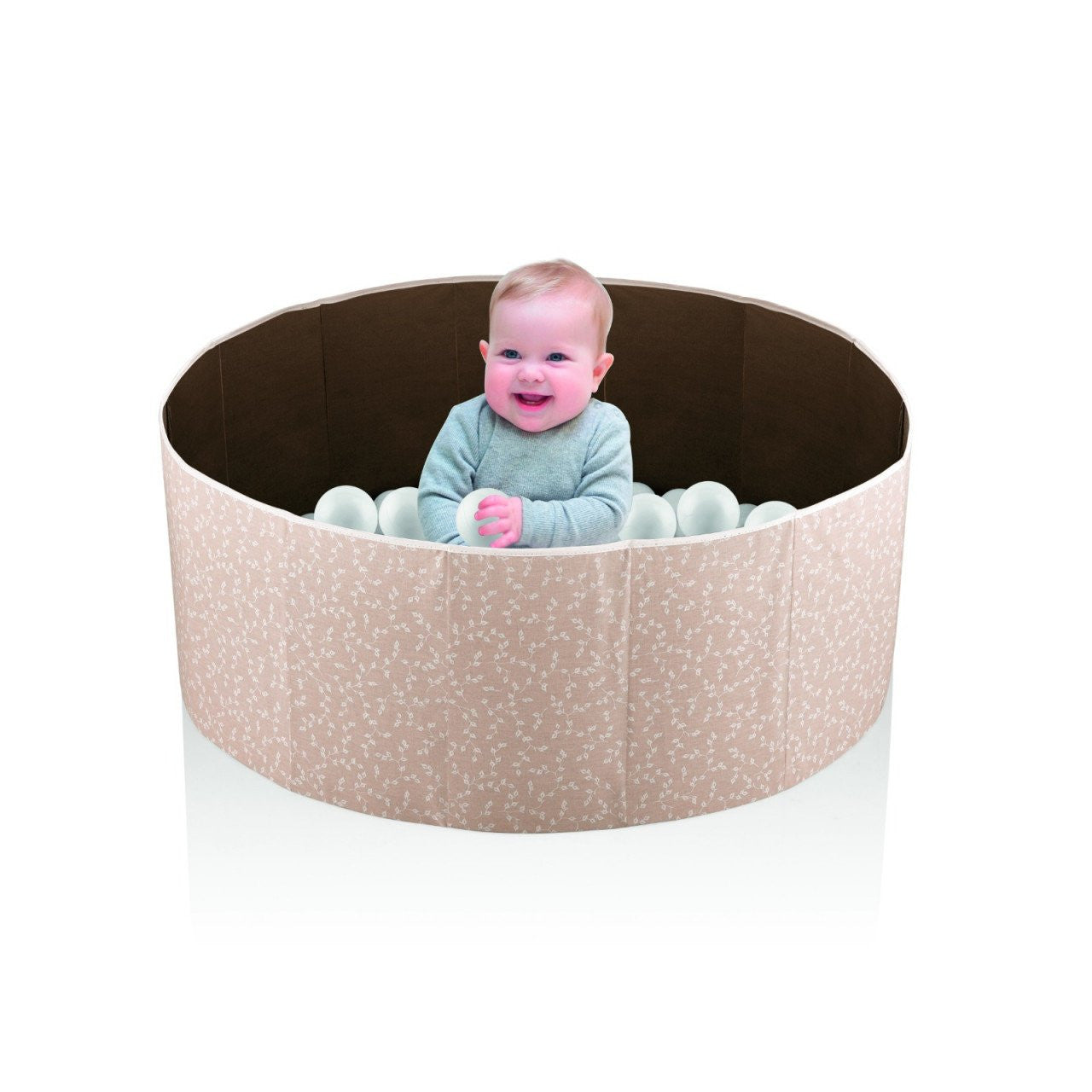 Piscina uscata cu bile, BabyJem, 30x83 cm, 100 bile albe