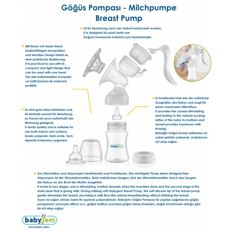 Pompa manuala pentru san BabyJem Breast Pump