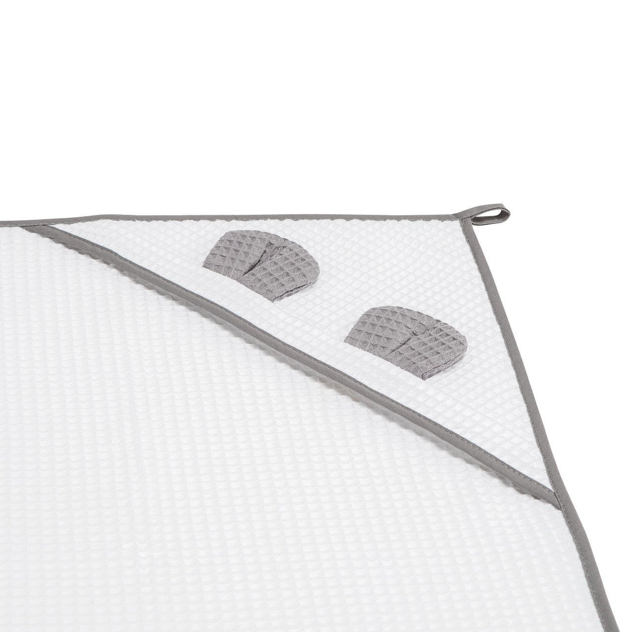 Prosop nou nascut Skumi, Skiddou, 100% bumbac, cu gluga cu urechiuse, alb, 100x100cm