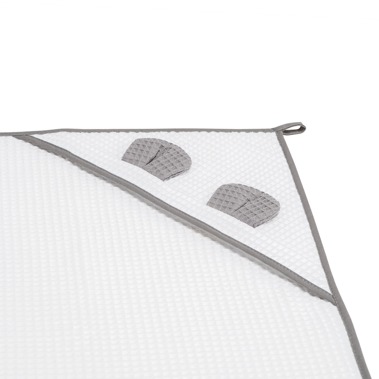 Prosop nou nascut Skumi, Skiddou, 100% bumbac, cu gluga cu urechiuse, alb, 100x100cm