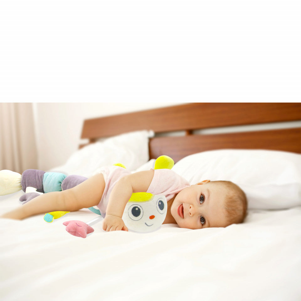 Protectie laterala multifunctionala cu jucarii din plus BabyJem Caterpilar