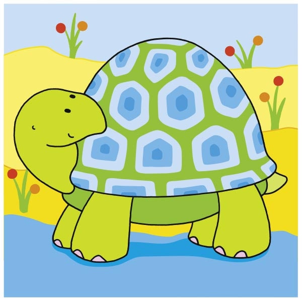 Puzzle cu cuburi din lemn - Animale nostime