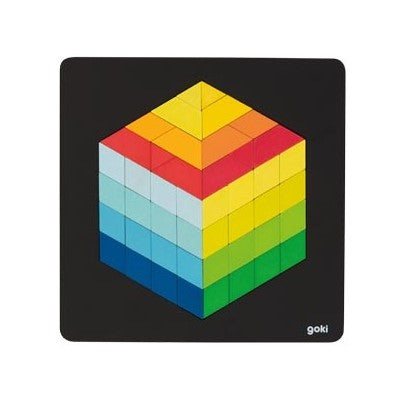 Puzzle cu figuri geometrice 3D in plan - Model 4