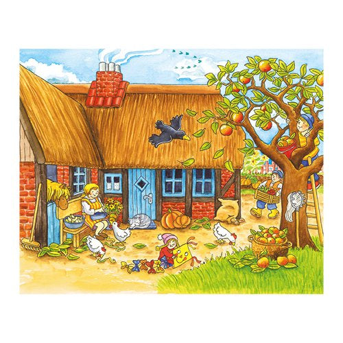 Puzzle cuburi - anotimpurile la ferma