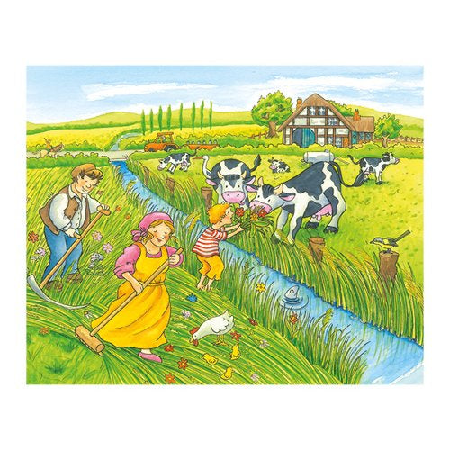 Puzzle cuburi - anotimpurile la ferma