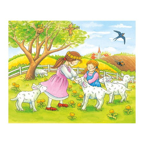 Puzzle cuburi - anotimpurile la ferma