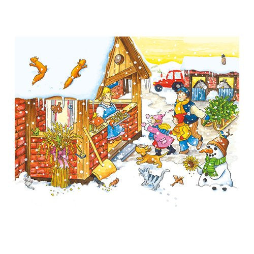 Puzzle cuburi - anotimpurile la ferma