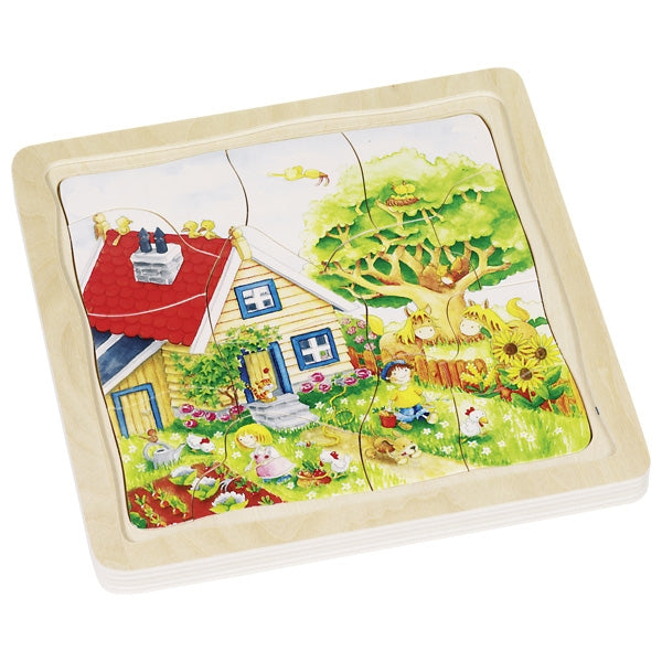 Puzzle incastru din lemn cu piese asimetrice - Cele 4 anotimpuri