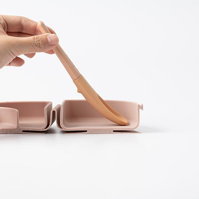 Recipient diversificare hrana bebelusi Miniware Silifold, 100% din silicon alimentar, Almond Butter
