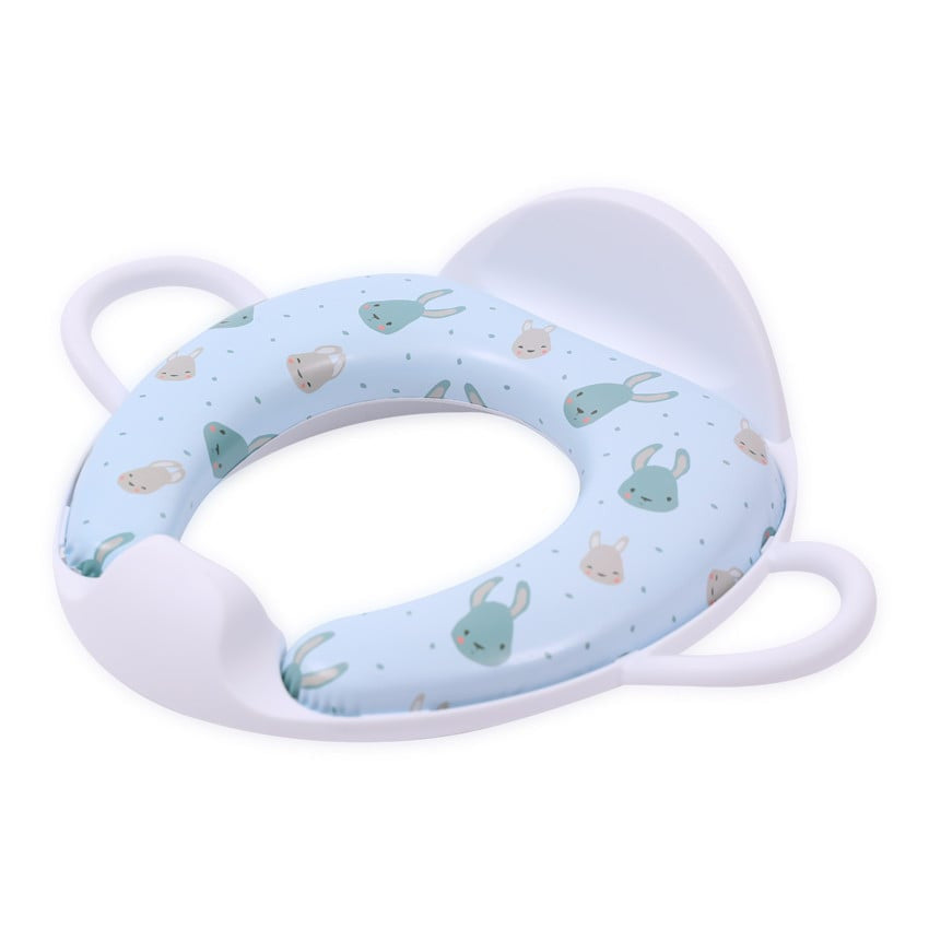 Reductor moale pentru toaleta, cu manere si spatar, White Rabbit & Dots