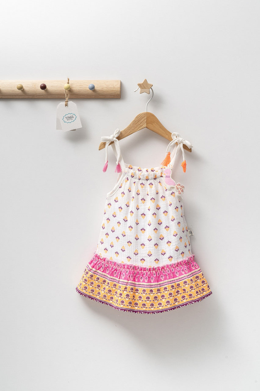 Rochita de vara din muselina pentru fetite Peacock, Tongs baby