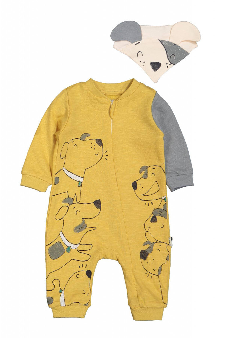 Salopeta cu baveta pentru bebelusi Dogs, Tongs baby