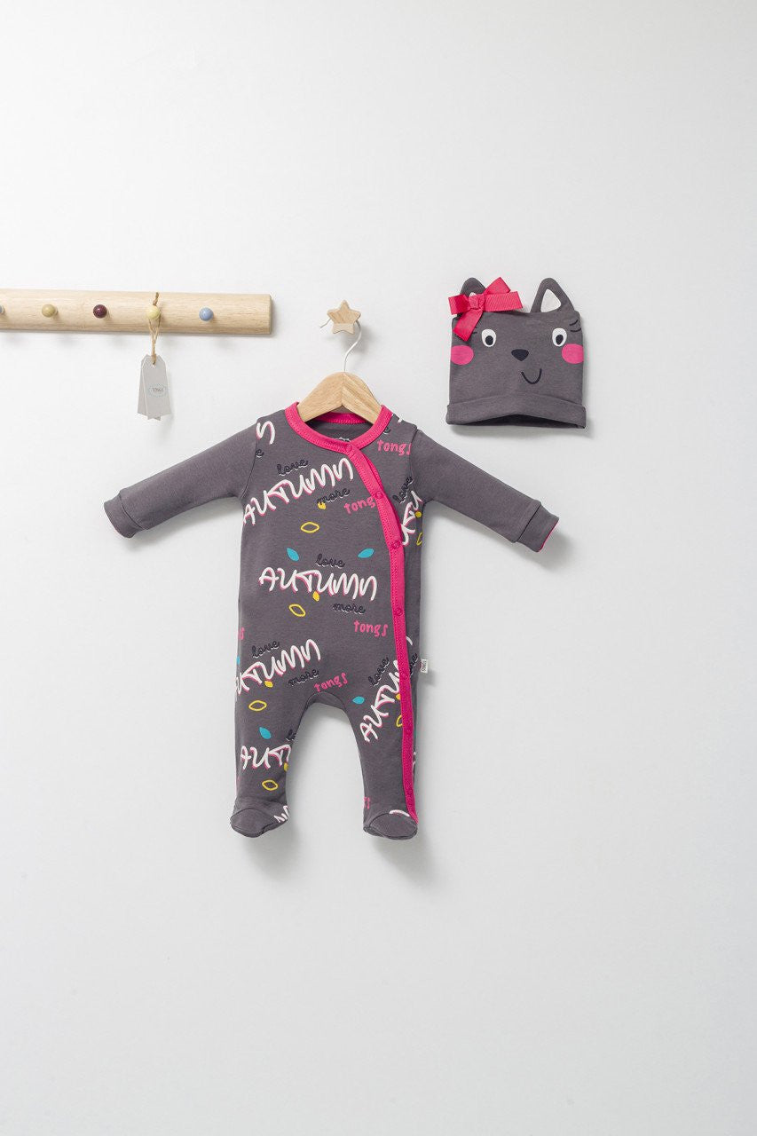 Salopeta cu caciulita pentru bebelusi Colorful autum, Tongs baby