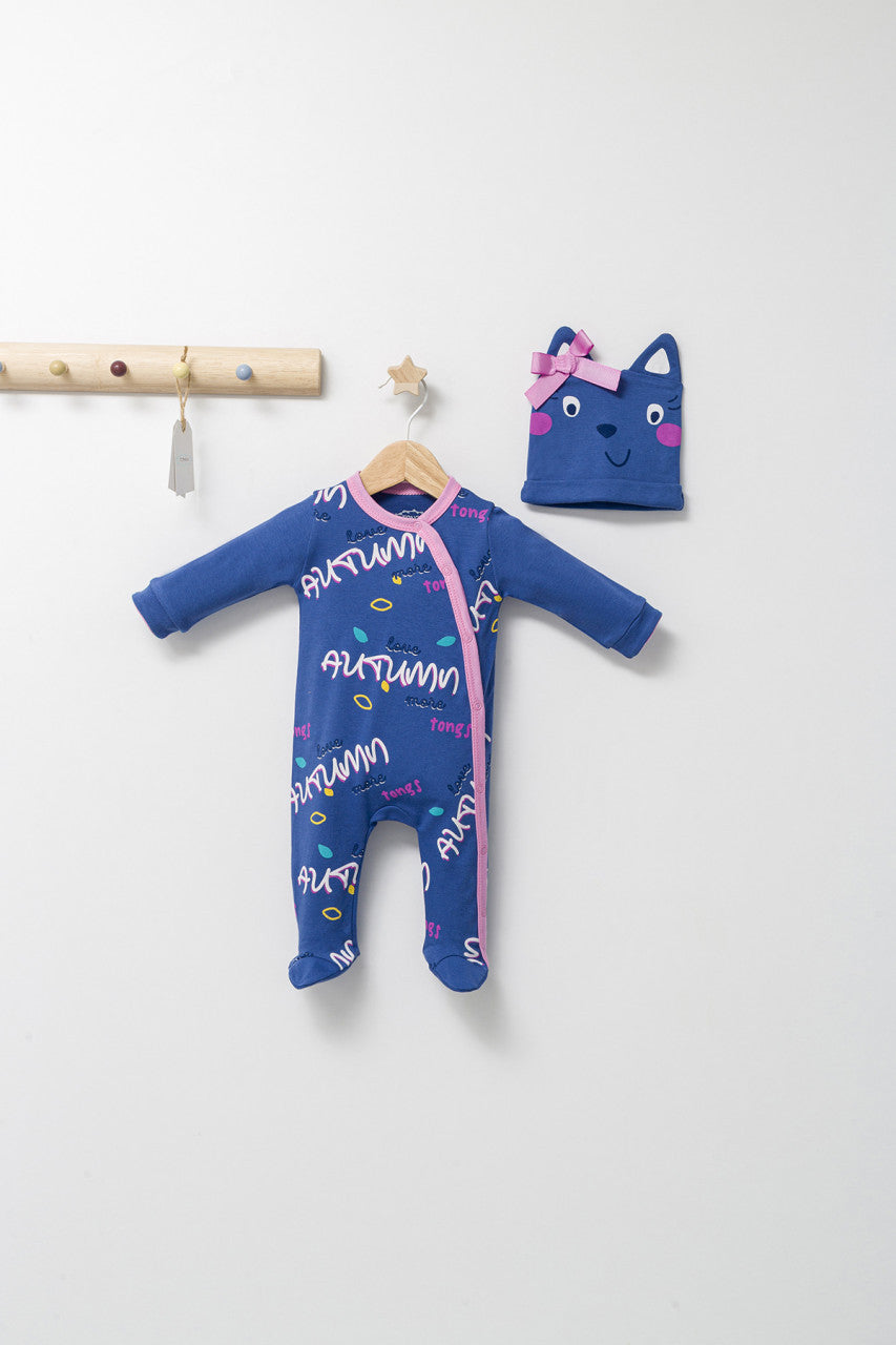 Salopeta cu caciulita pentru bebelusi Colorful autum, Tongs baby