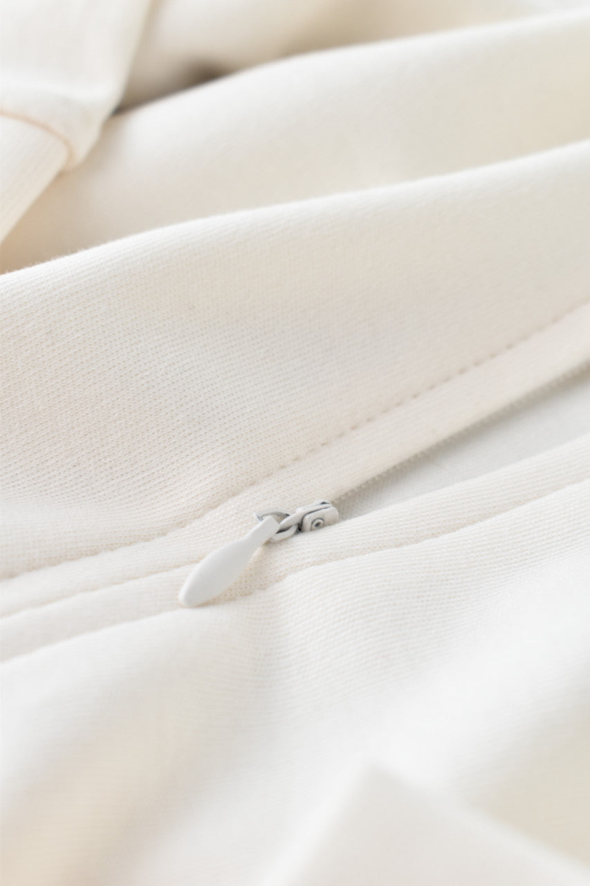 Salopeta cu fermoar cu maneca lunga si panataloni lungi - 100%bumbac organic - Ecru, Baby Cosy